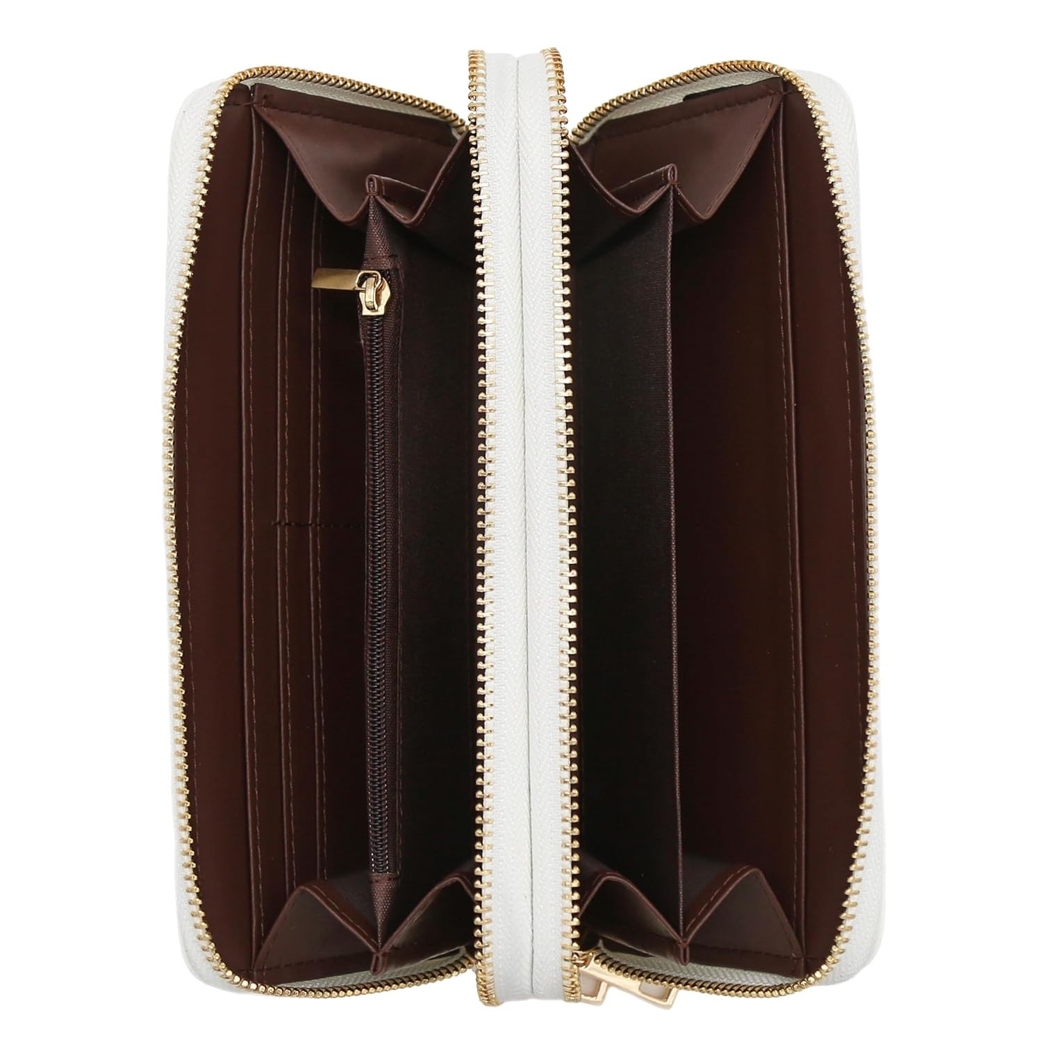 Double Zip PU Leather Wristlet Phone Wallet Small Leather Wallet Purses