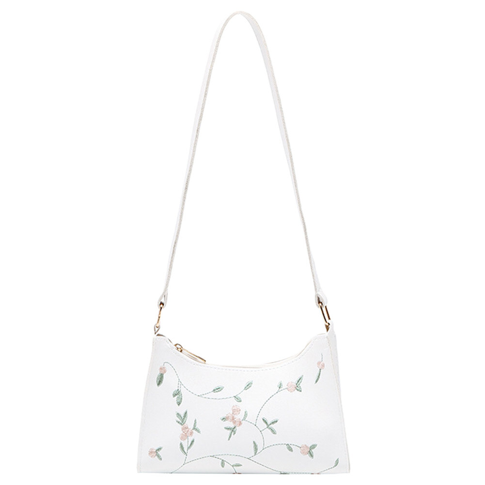 Women Shoulder Bag Lace Floral Handbag Hobo Bag Soft PU Leather Girls Purse