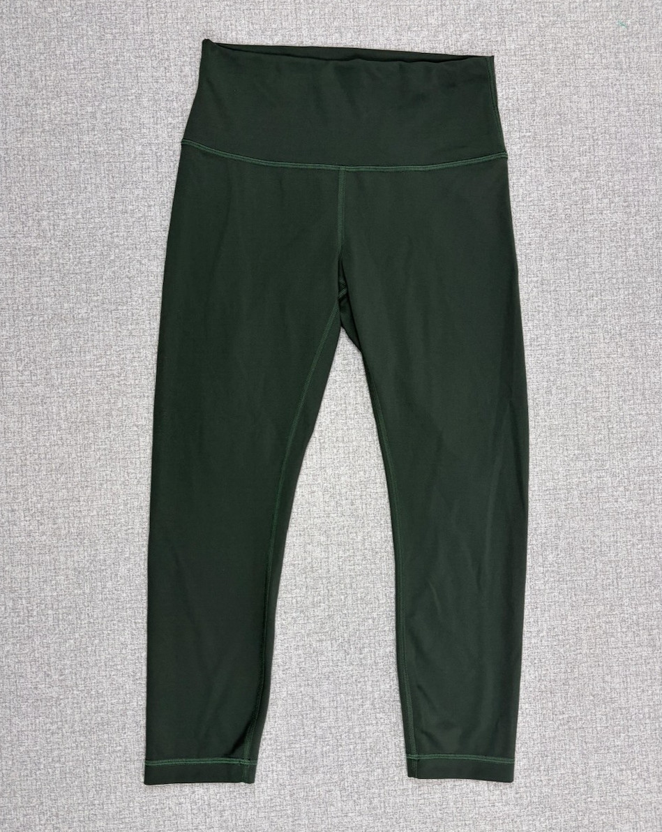 Lululemon Wunder Train HR Crop 23″ Leggings Womens 8 Rainforest Green Everlux