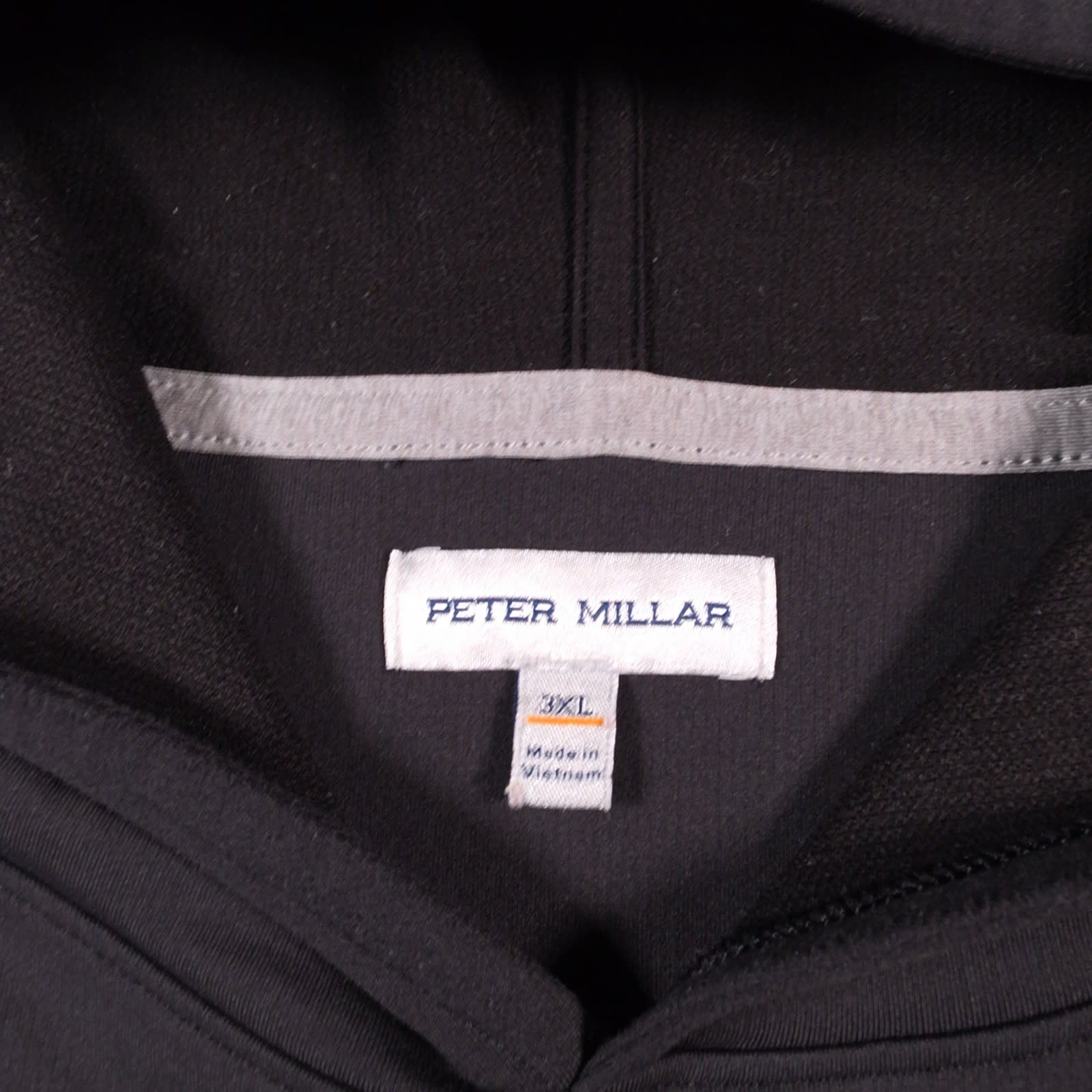 Peter Millar Pine Performance Hoodie Mens 3XL Black Lightweight Moisture Wicking