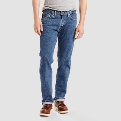 Levi’s Men’s 505 Mid Rise Regular Fit Straight Leg Full Fit Jeans