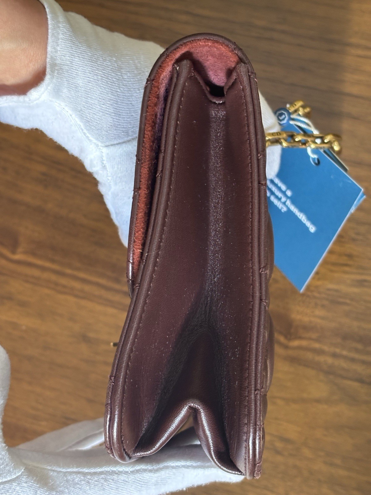 Dior Addict Quilted Cannage Burgundy Chain Shoulder Bag Gold Hardware Clasp