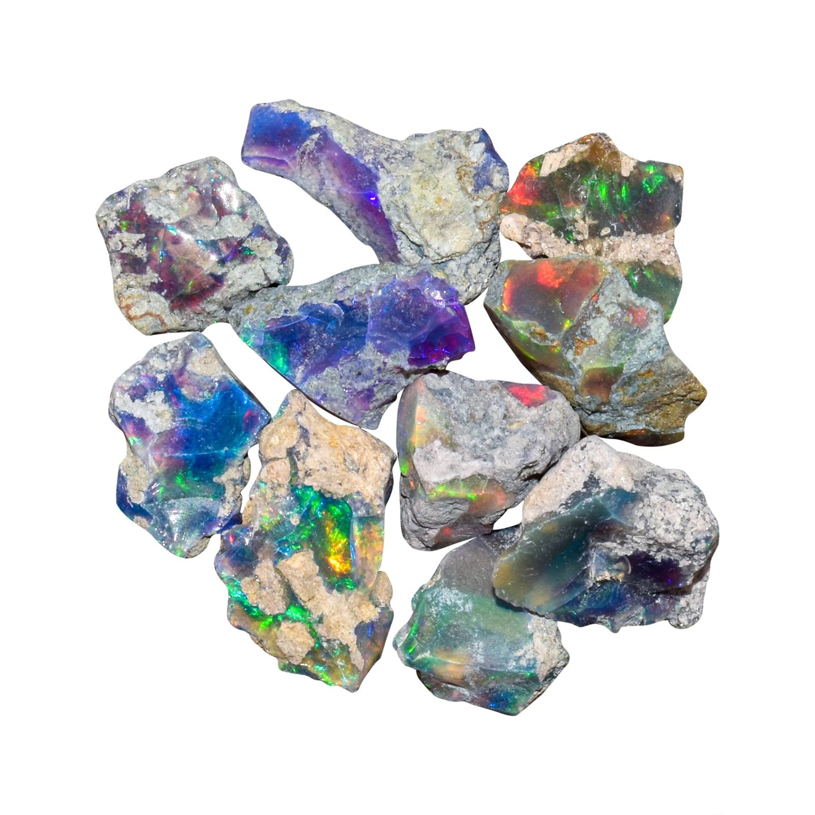 10pcs, 100% Real Ultra Fire Black Opal Raw Stone, Natural Rough, Ethiopian Ro…