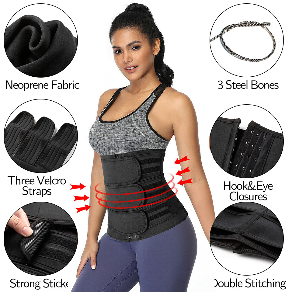 Women Waist Trainer Cincher Trimmer Belt Sauna Sweat Weight Loss Body Shaper Hot