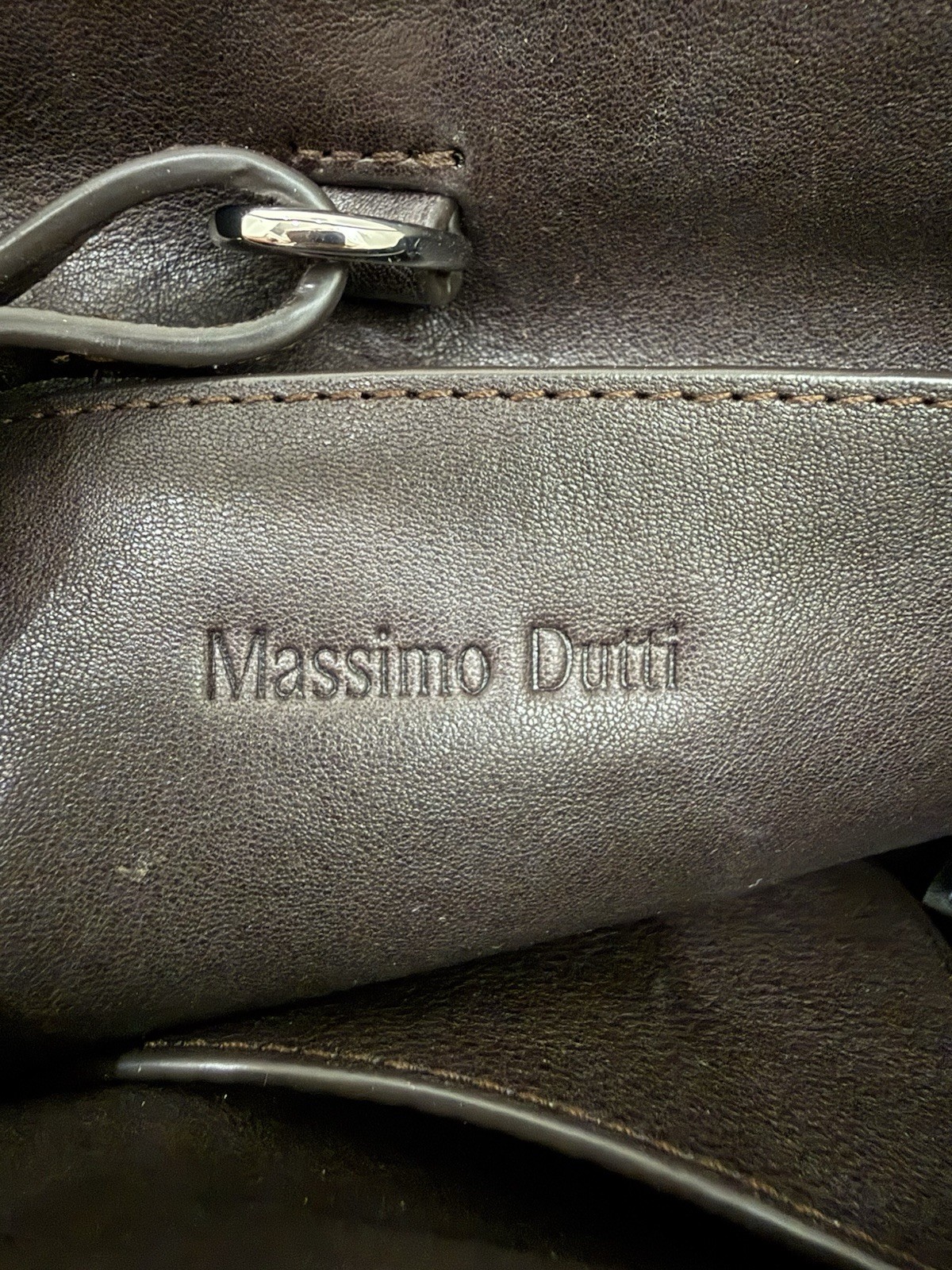 MASSIMO DUTTI Nappa Leather Brown Medium MD Icon Tote Bag EUC
