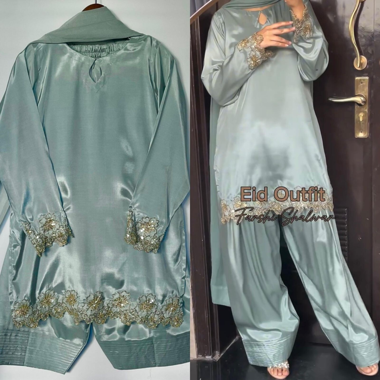 Pakistani Latest Designer Farshi Shalwar suit eid outfit