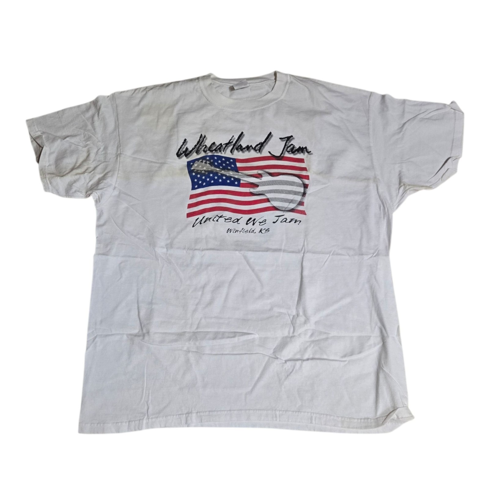 Wheatland Jam 2002 Graphic T Shirt White 2X Winfield KS Music Festival Vintage