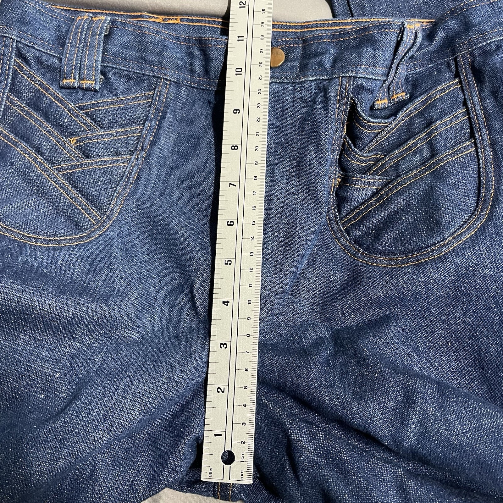 Vintage 70s Wrangler Flare Denim Jeans Women’s 13/14 29×33.5 Made In USA Talon