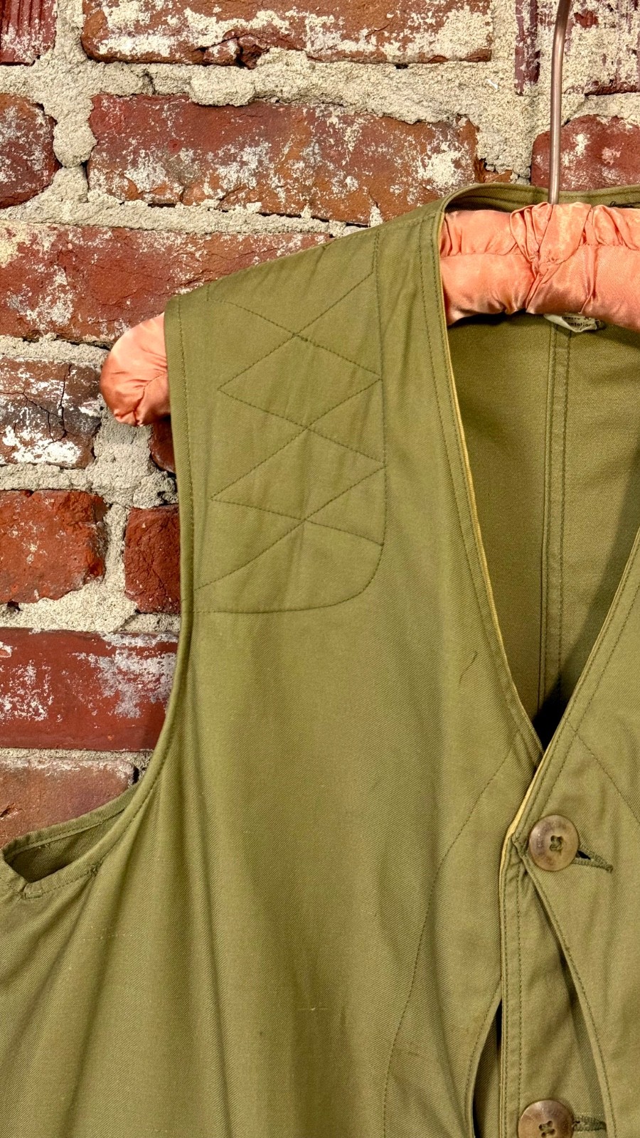 Vtg 1940s Half Moon Sateen Hunting Vest American Field Large