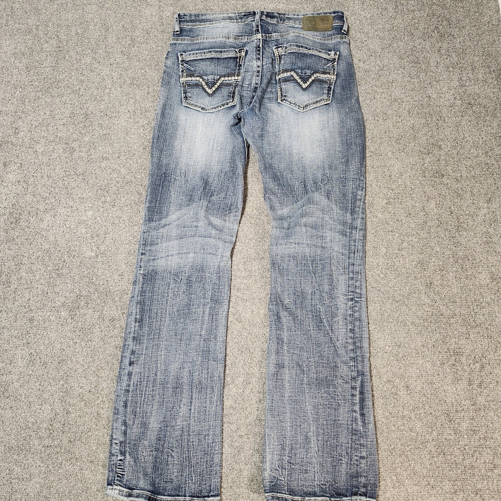 BKE Aiden Jeans Mens 33×31 Blue Bootleg Stretch Denim Rodeo Cowboy