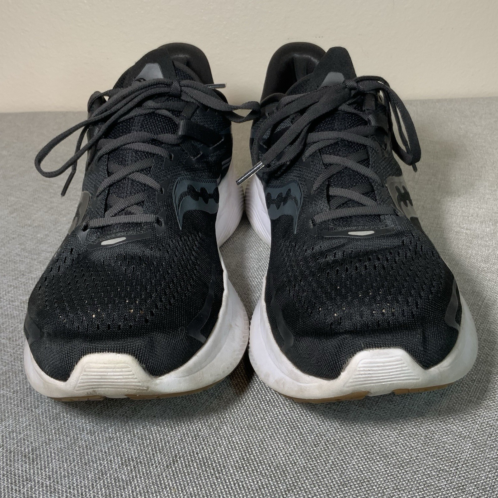 Saucony Ride 15 Men’s 12 Black White Gum S20729-12 Running Shoes PWRRUN