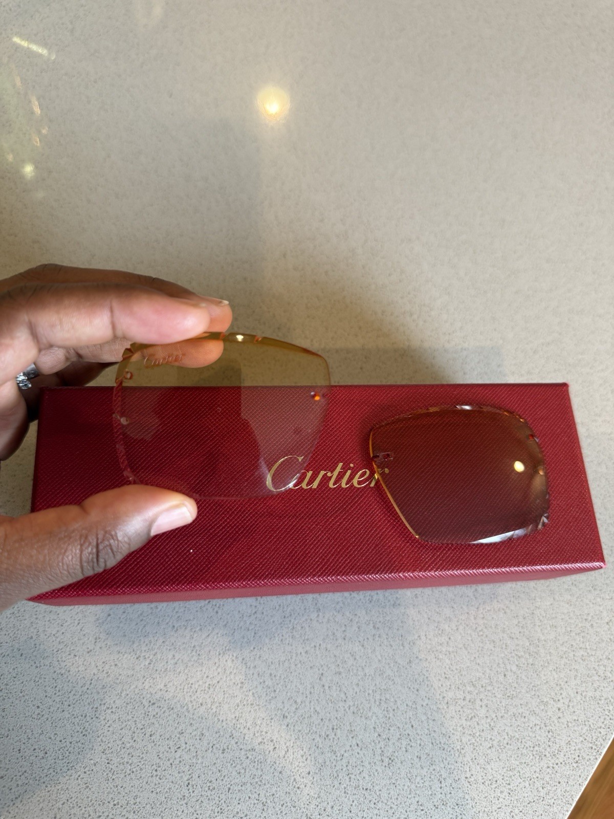 Cartier Custom Diamond Cut Replacement Lenses For BIG C CT0092O C Decor Glasses