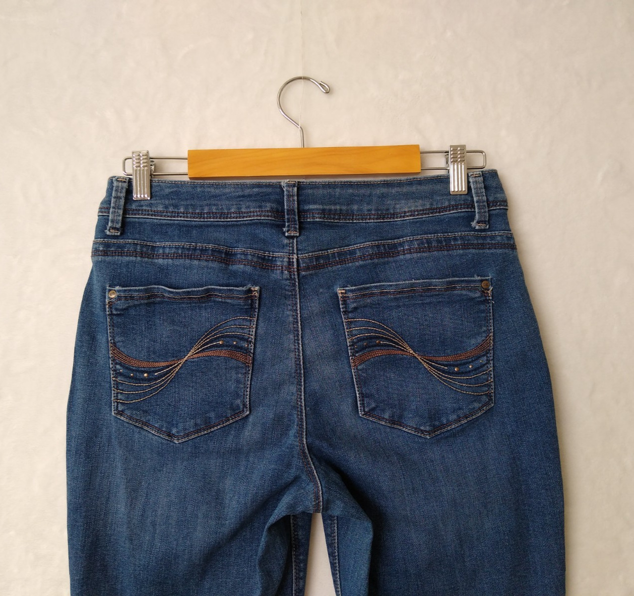 Lee Jeans Womens 10 Short Blue Denim Straight Leg Perfect Fit Mid Rise Stretch