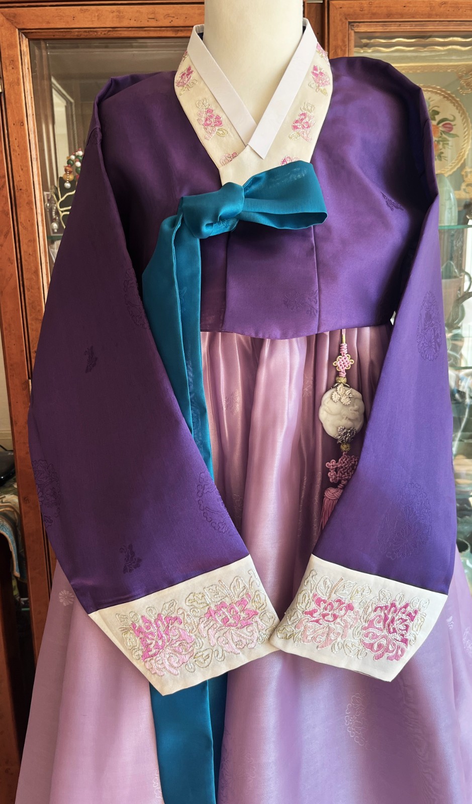 Korean Traditional Dress Hanbok Set-Purple Top Lavender Skirt / Undergarments