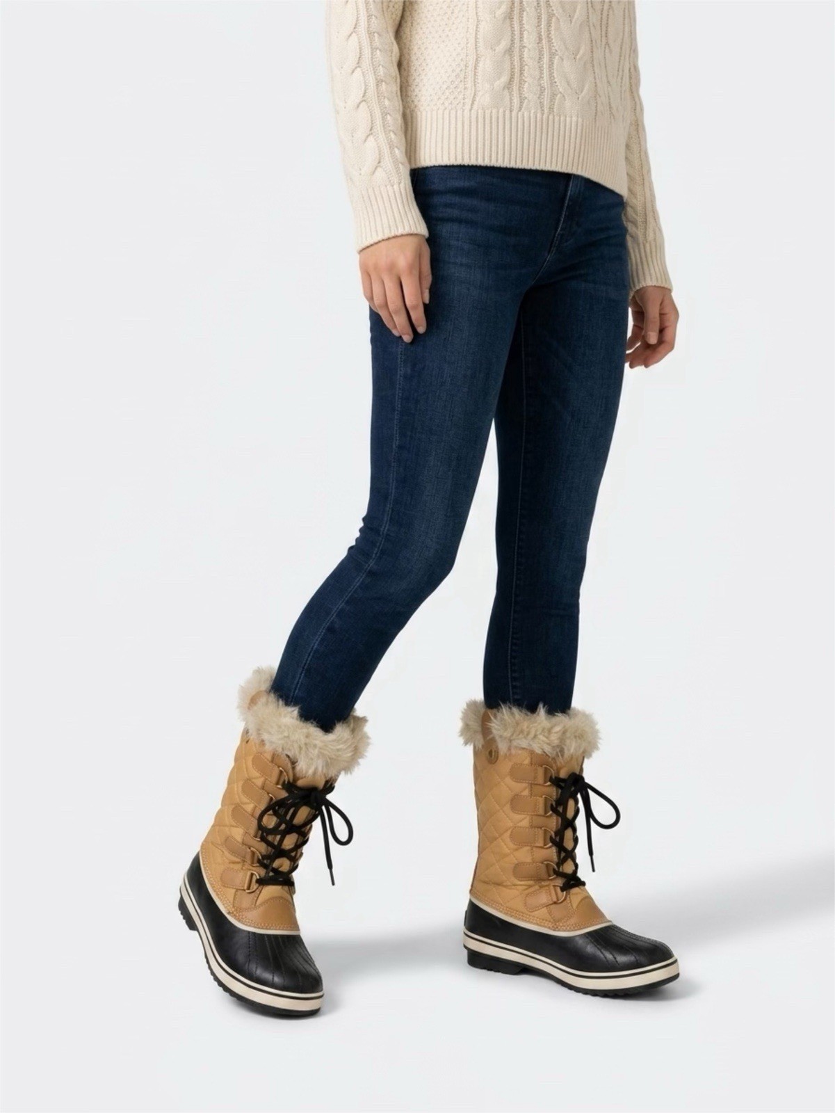 Sorel Tofino II Cate Waterproof Fur Lined Canvas Tall Duck Winter Boot Size 9