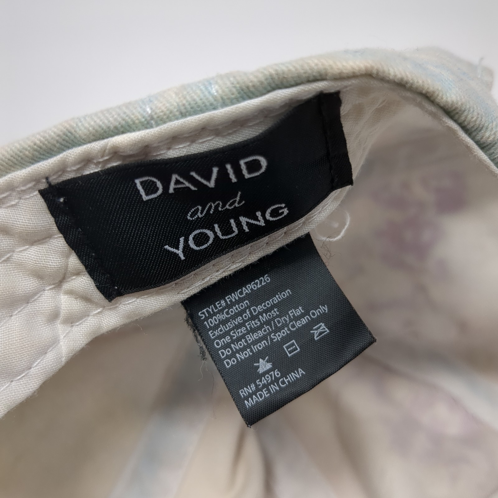 David & Young Slideback Baseball Cap Multi One Size Adjustable Tie Dye Blank