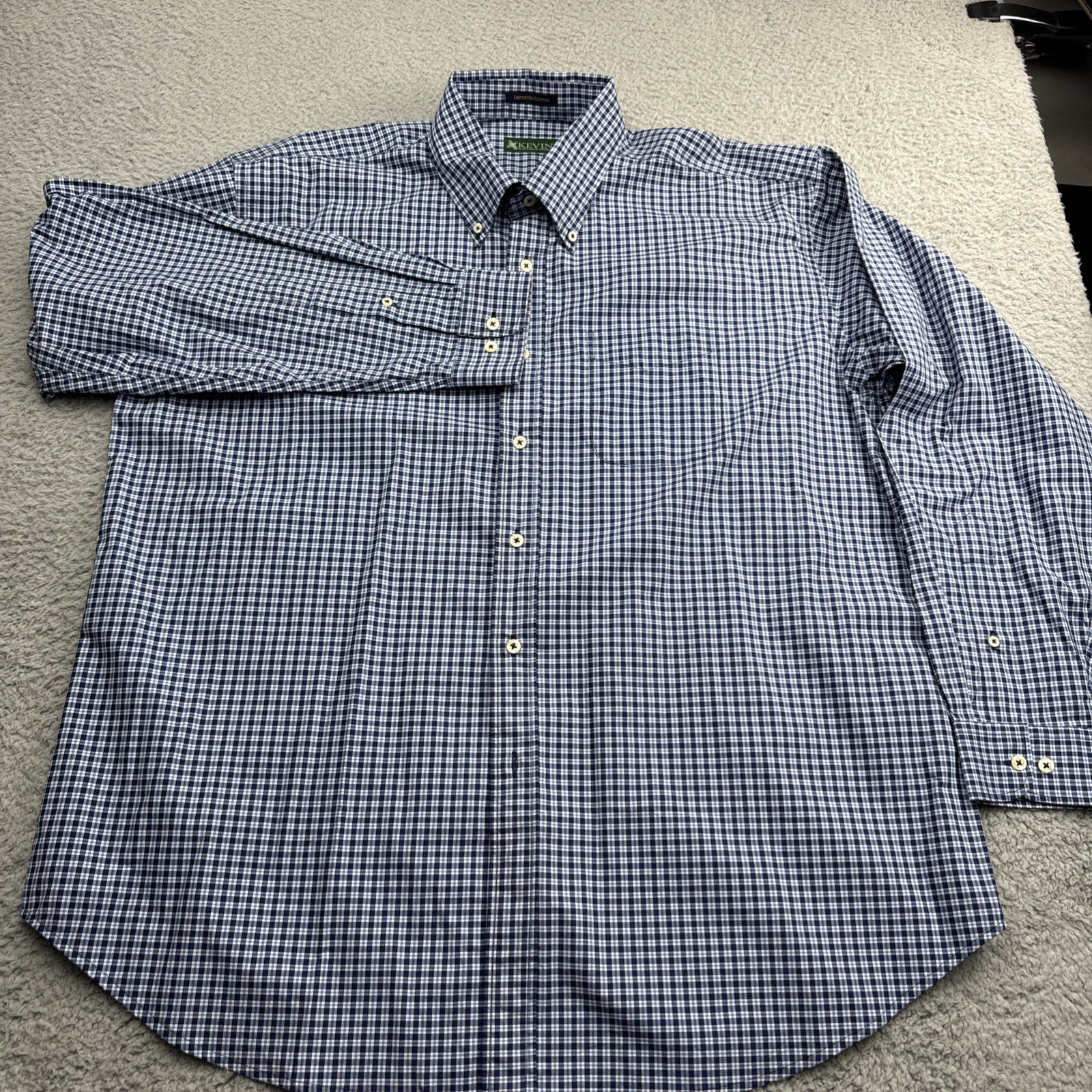 Kevin’s Plantation Collection Mens XXL 2XL Cotton Plaid L/S Classic Button-Down