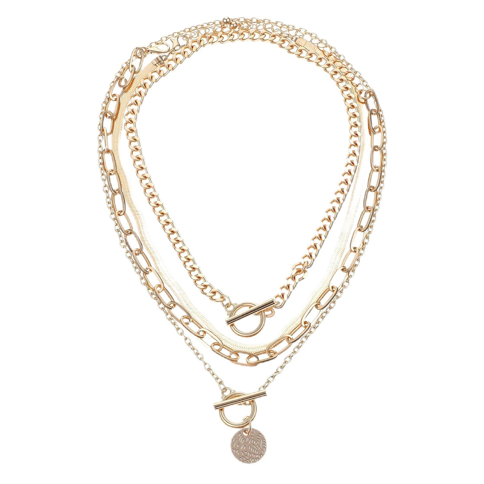 Ymapinc Gold Necklace 14.96inch, 14.57+3.35inch, 14.57+3.15inch, 19.7in,