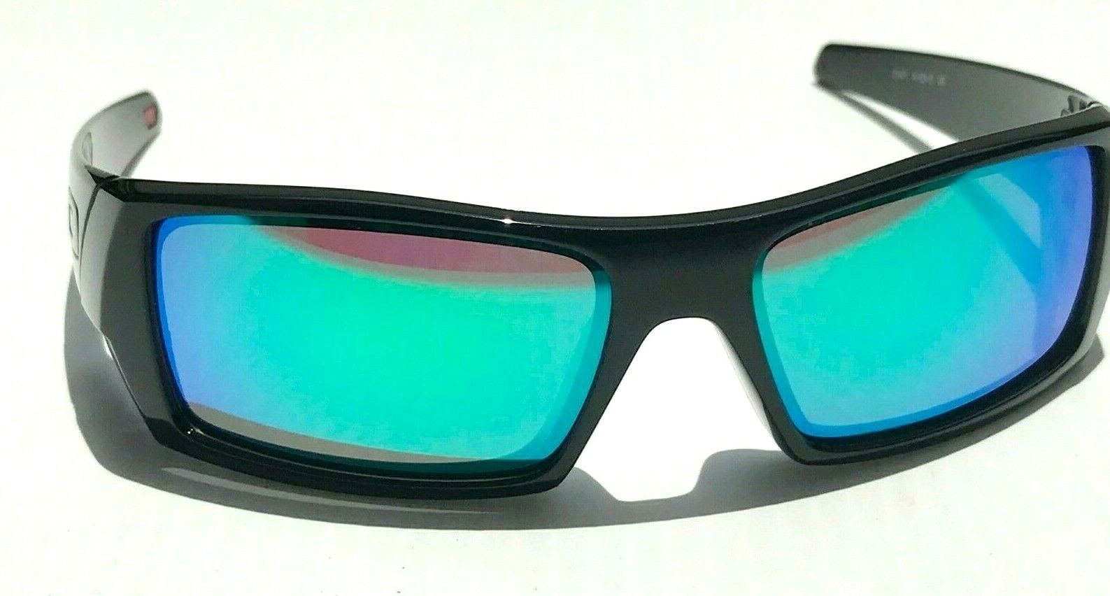 NEW Oakley GASCAN Black polished POLARIZED Galaxy Jade Iridium Sunglass 9014
