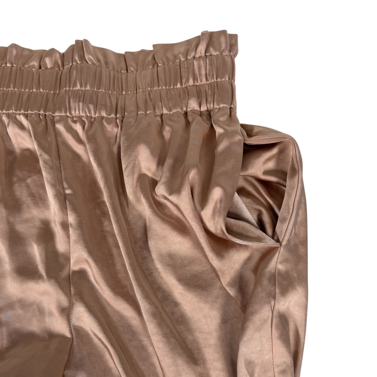Generation Love Womens Terracotta Elastic Waist Theresa Satin Pants Size M NWT