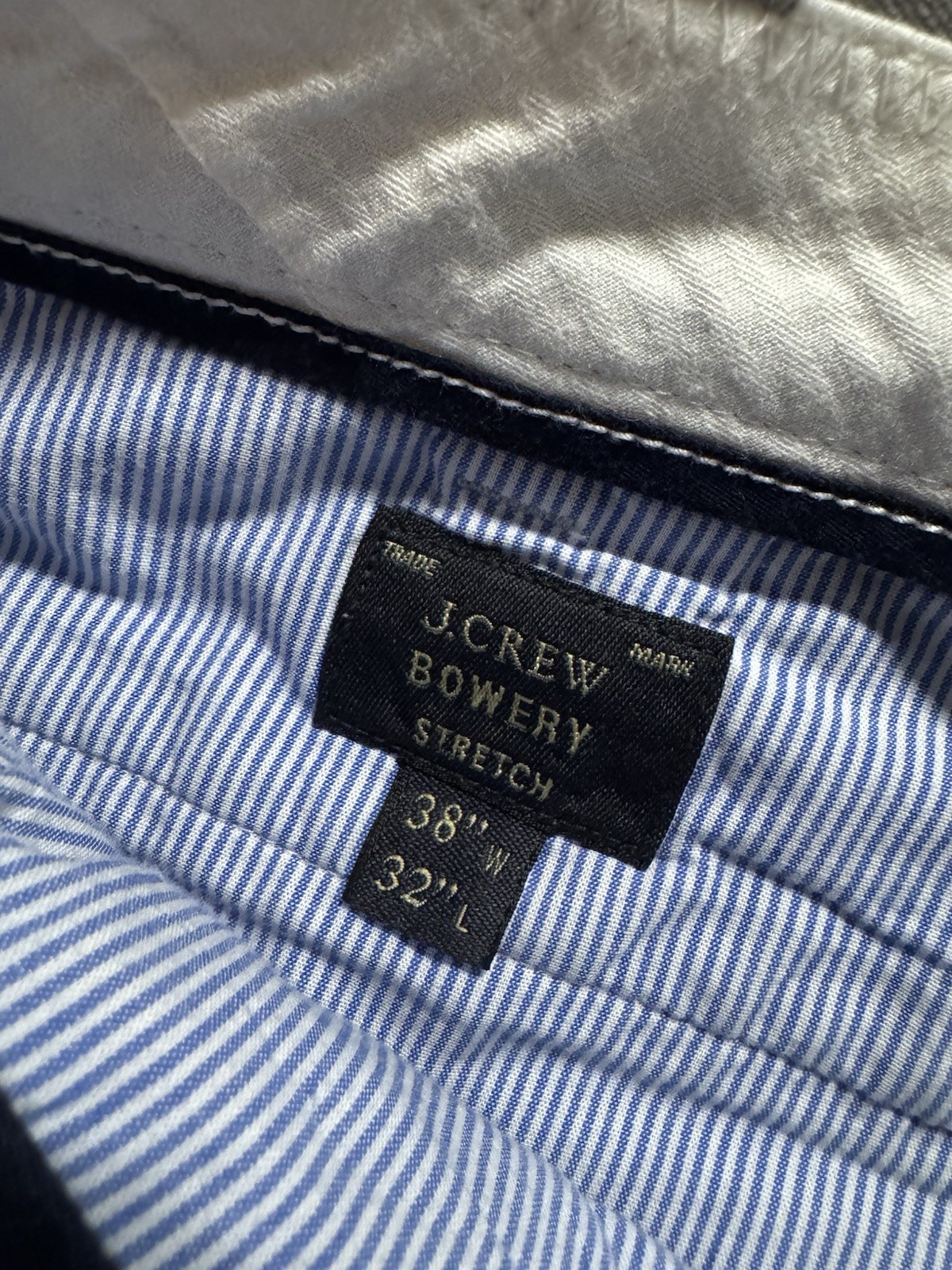 J. Crew Bowery Men’s Gray Slim Fit Stretch Chino Flat Front Cotton Pants Sz 38