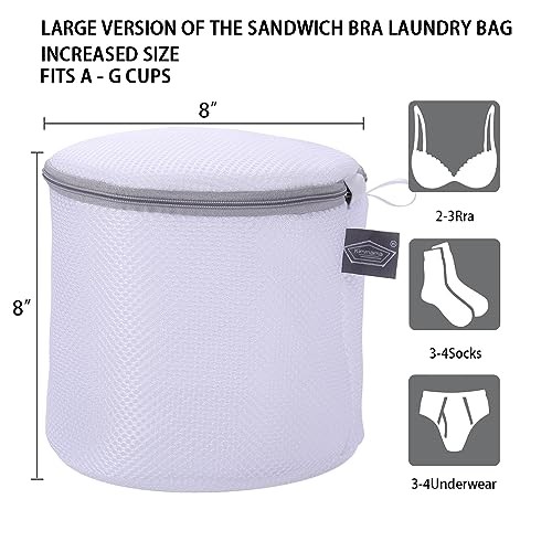 Lingerie Bags for Washing Delicates, Garment Bag for Washing 2L(8x8x8″)