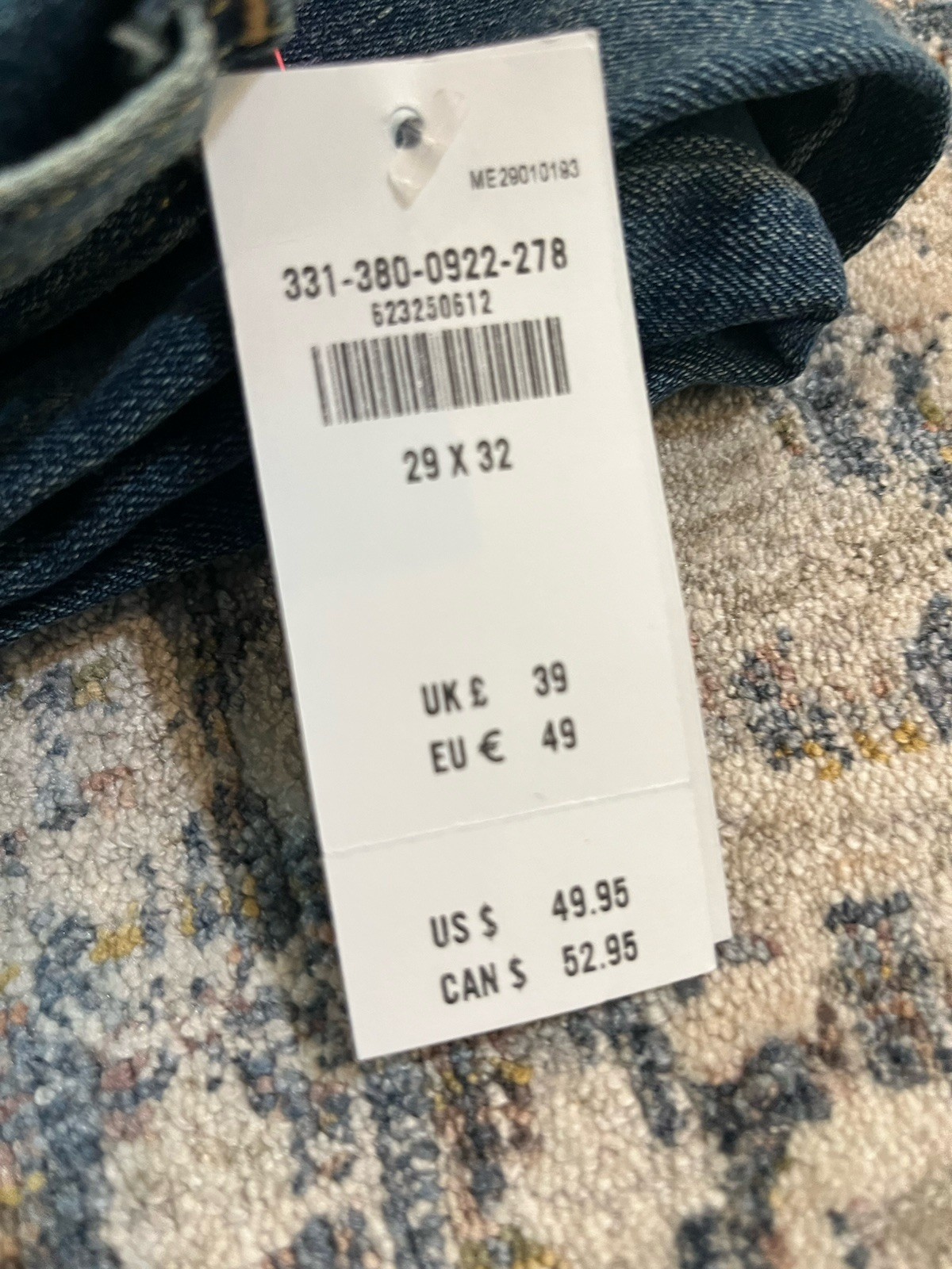 Hollister Men’s Slim Straight Jeans 29×32 Epic Flex Dark Wash Blue Denim