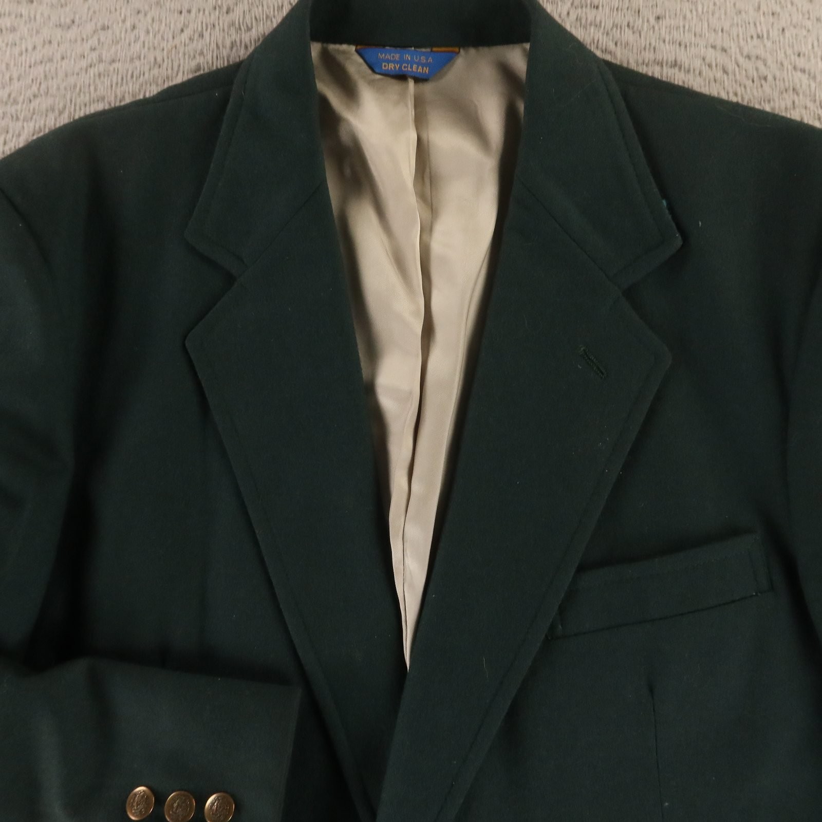 VTG Pendleton Jacket 42L MT Green 100% Wool Tweed Patch Pockets Blazer USA