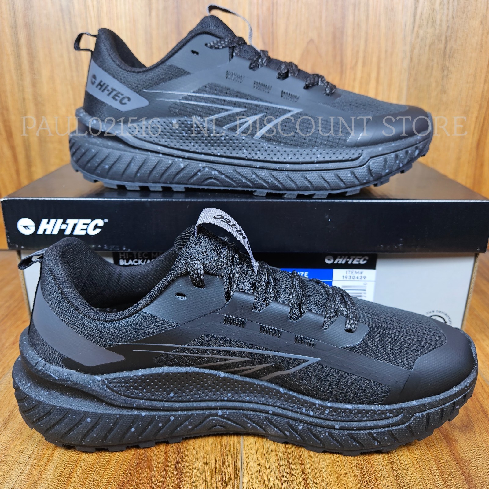 HI-TEC Men’s Breathable Trail Sneakers Lightweight Shoes ~ Black ~ Various Sizes