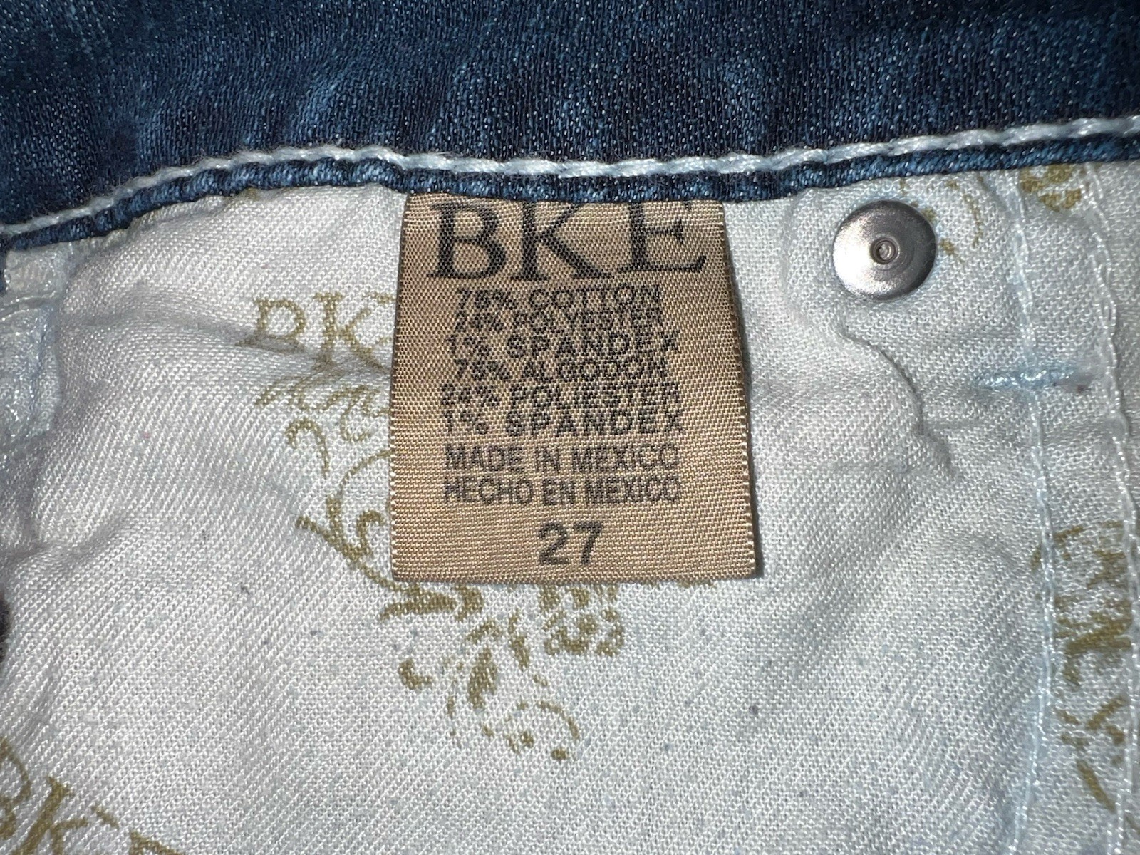 BKE Stella Bootcut Jeans Womens 27 Stretch Bling Distressed Medium Wash Size 5