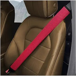 Extra Long Car Seat Belt Cover, 2PCS Soft Vehicle Seatbelt Shoulder Color: Red