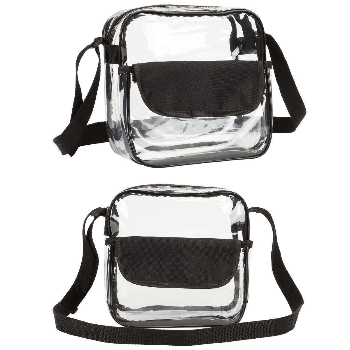 Clear USB Tote Bag PVC Zipper Stadium Approved Shoulder Handbag Purse Chest