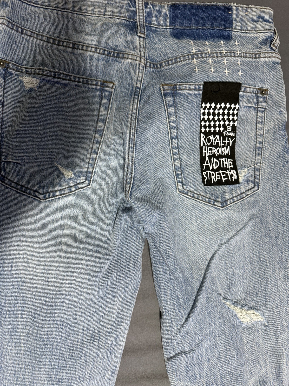 Ksubi Van Winkle Skinny Jeans Blue Size 29 with Logo Button Fly