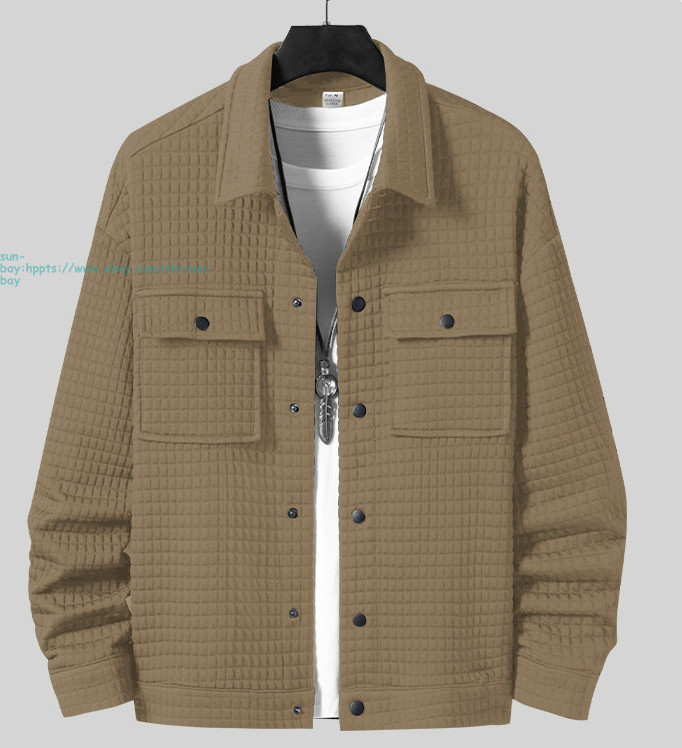 Men’s Button Down Jacket Causal Long Sleeve LightWeight Coats with Flap Pockets