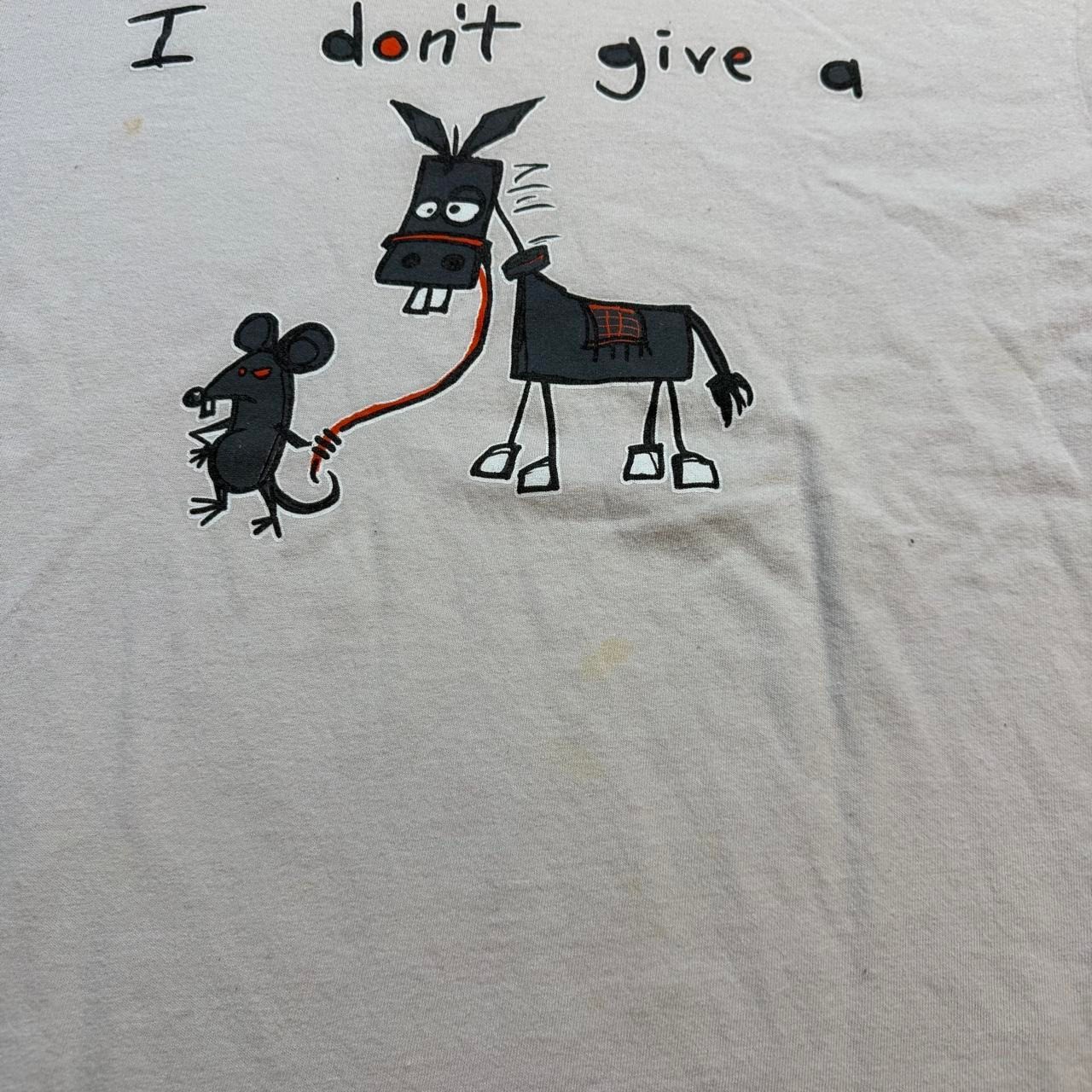 Funny I Don’t Give A Donkey Mouse Graphic T-Shirt Cream Short Sleeve