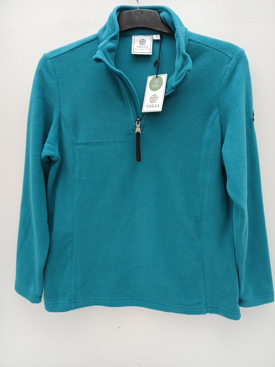 NEW Tog 24 Fleece Jumper 1/4 Zip Pullover in Teal Colour Womens Size 12 P2P 21″.