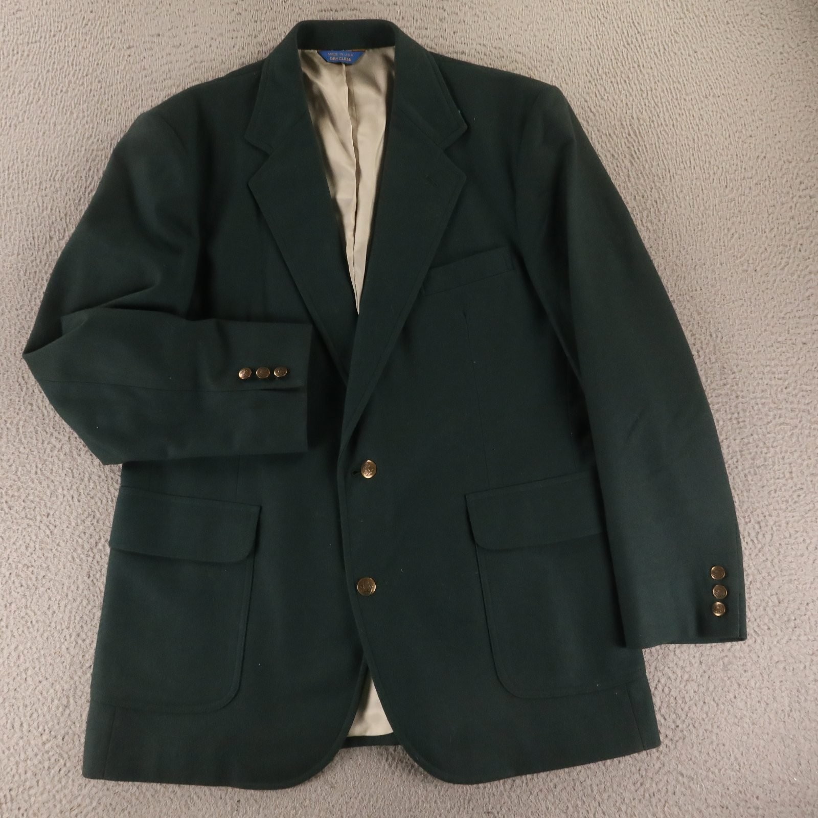 VTG Pendleton Jacket 42L MT Green 100% Wool Tweed Patch Pockets Blazer USA