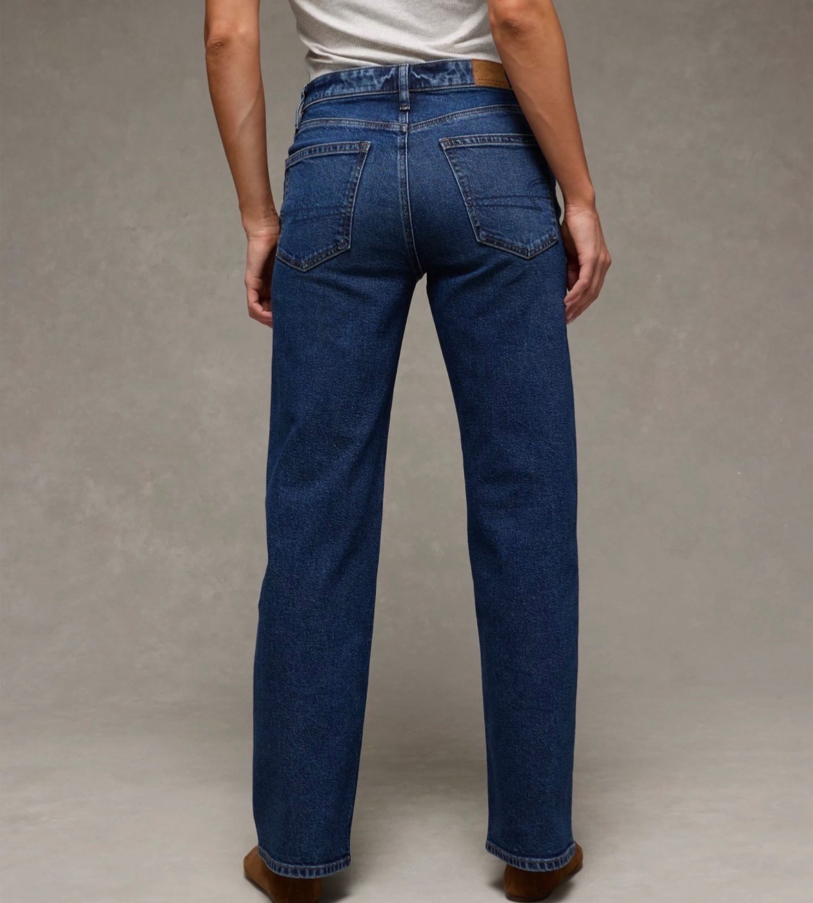 American Eagle High Rise Dark Wash Straight Leg Denim Jeans Size 000 Regular