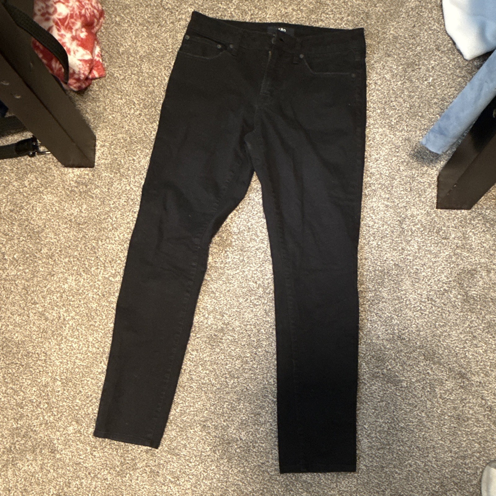 AERO Women’s Black Dark Wash Skinny Denim Jeans Slim Fit Mid Rise 5-Pocket