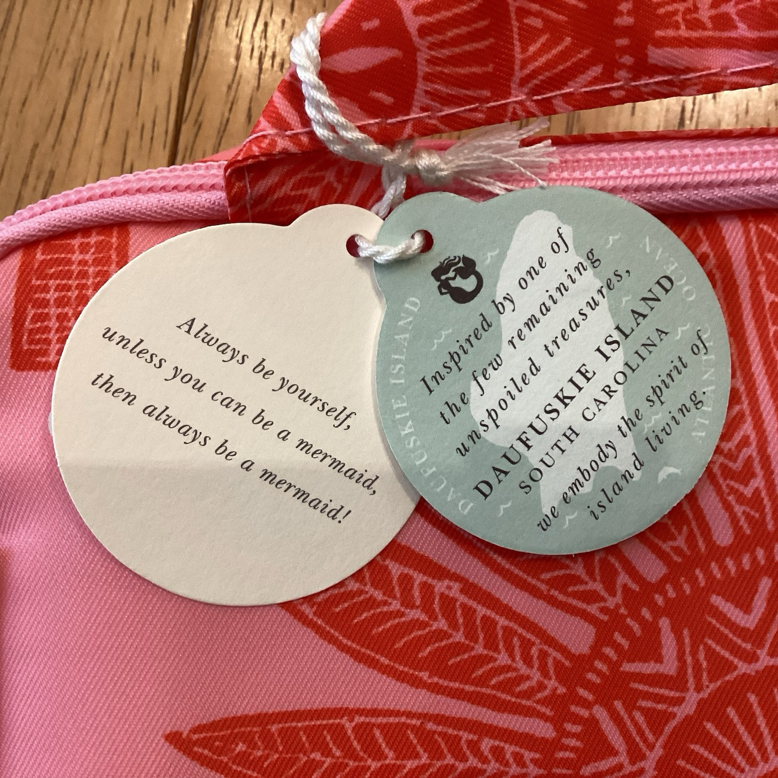 Spartina 449 6-piece Packing Cubes Palmetto Frond Print NWT Pink Red