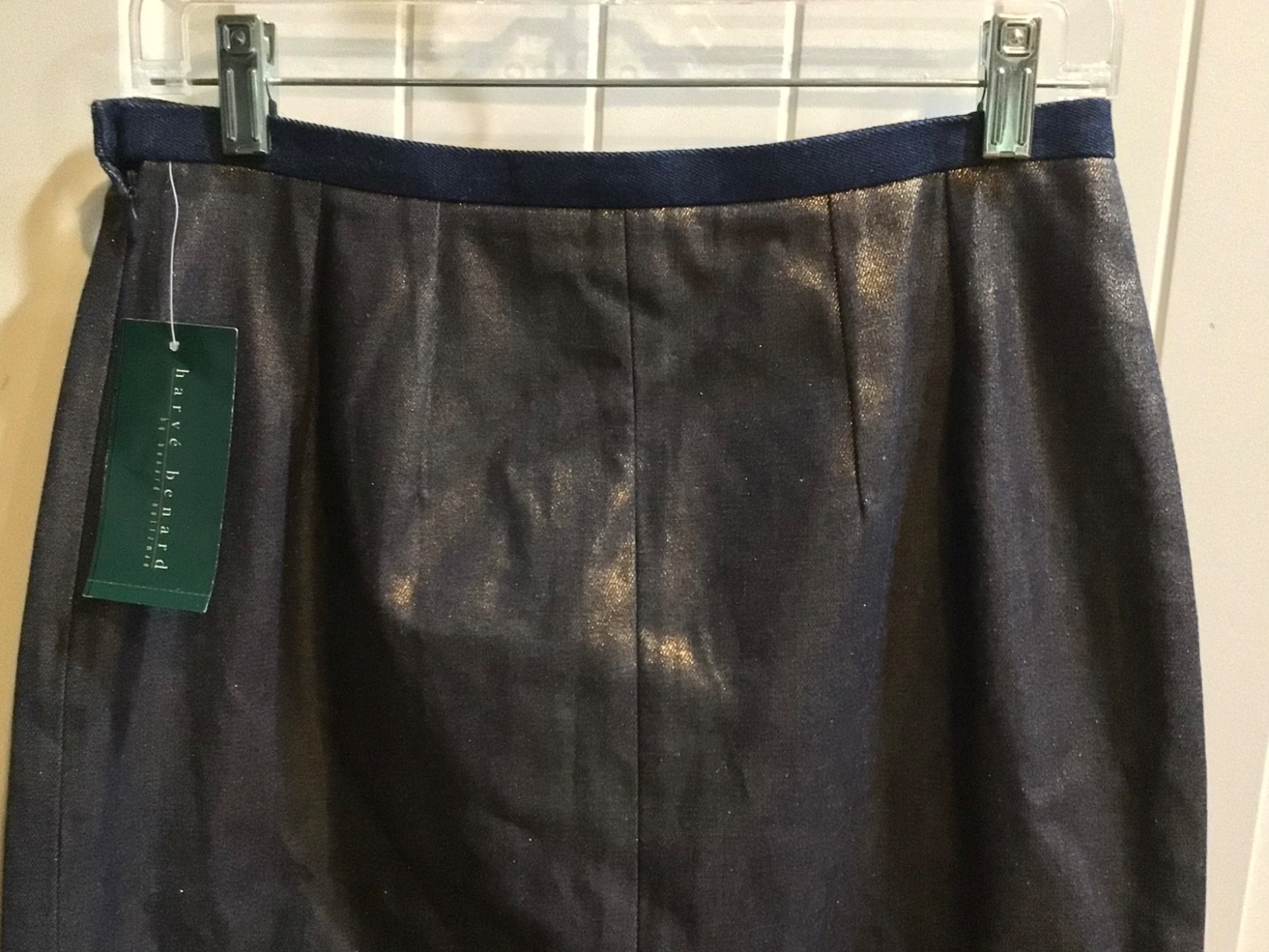 Harve Benard Blue Denim Metallic Pencil Skirt – Size 8 – NWT $56.00
