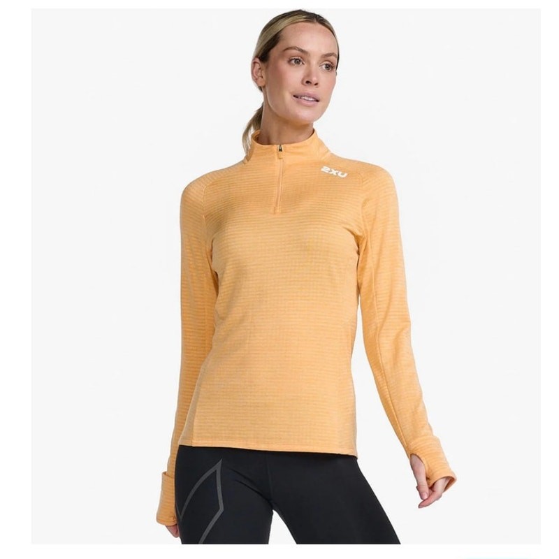 2XU Ignition Women’s Medium 1/4 Zip Athletic Pullover Performance Orange