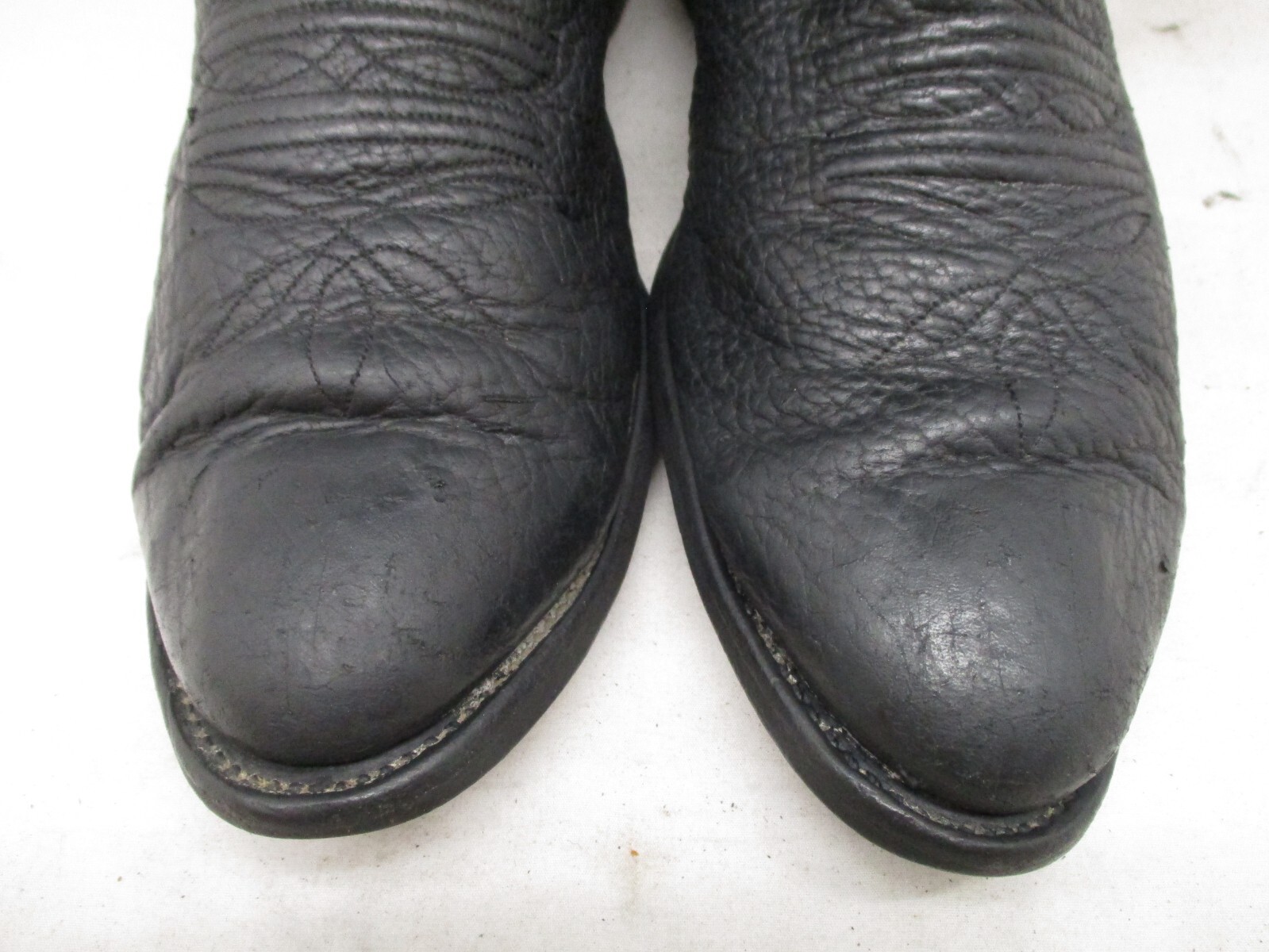 OKLAHOMA Black Bullhide Leather Cowboy Boots Mens Size 10 D Style 4099