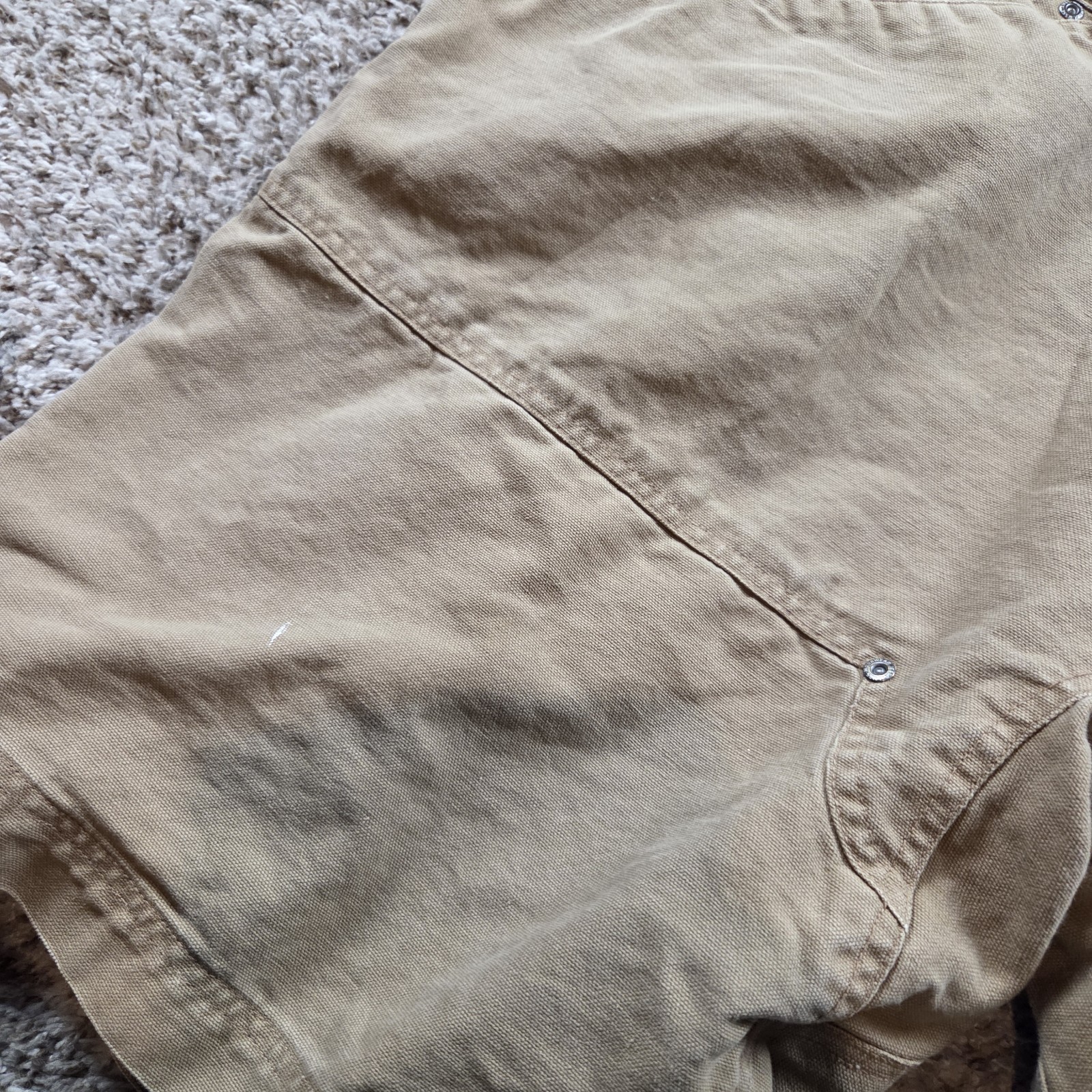 Jesse James Workwear Shorts Mens 41 Tag 42 Brown Canvas Carpenter Painting Marks