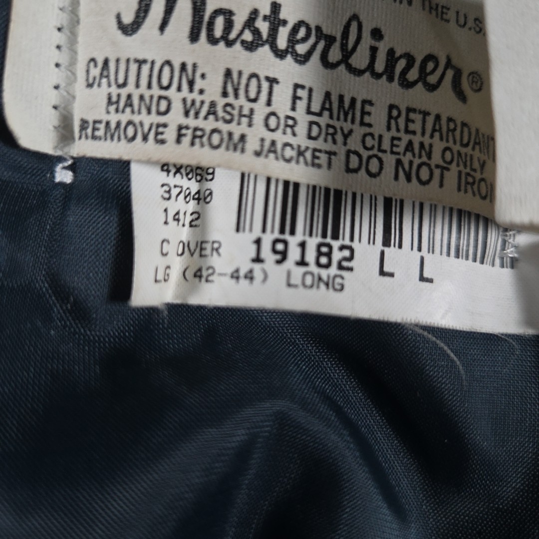 Vintage 90s Riverside Masterliner Bomber Jacket Sz L Miller Lite Blue Thinsulate