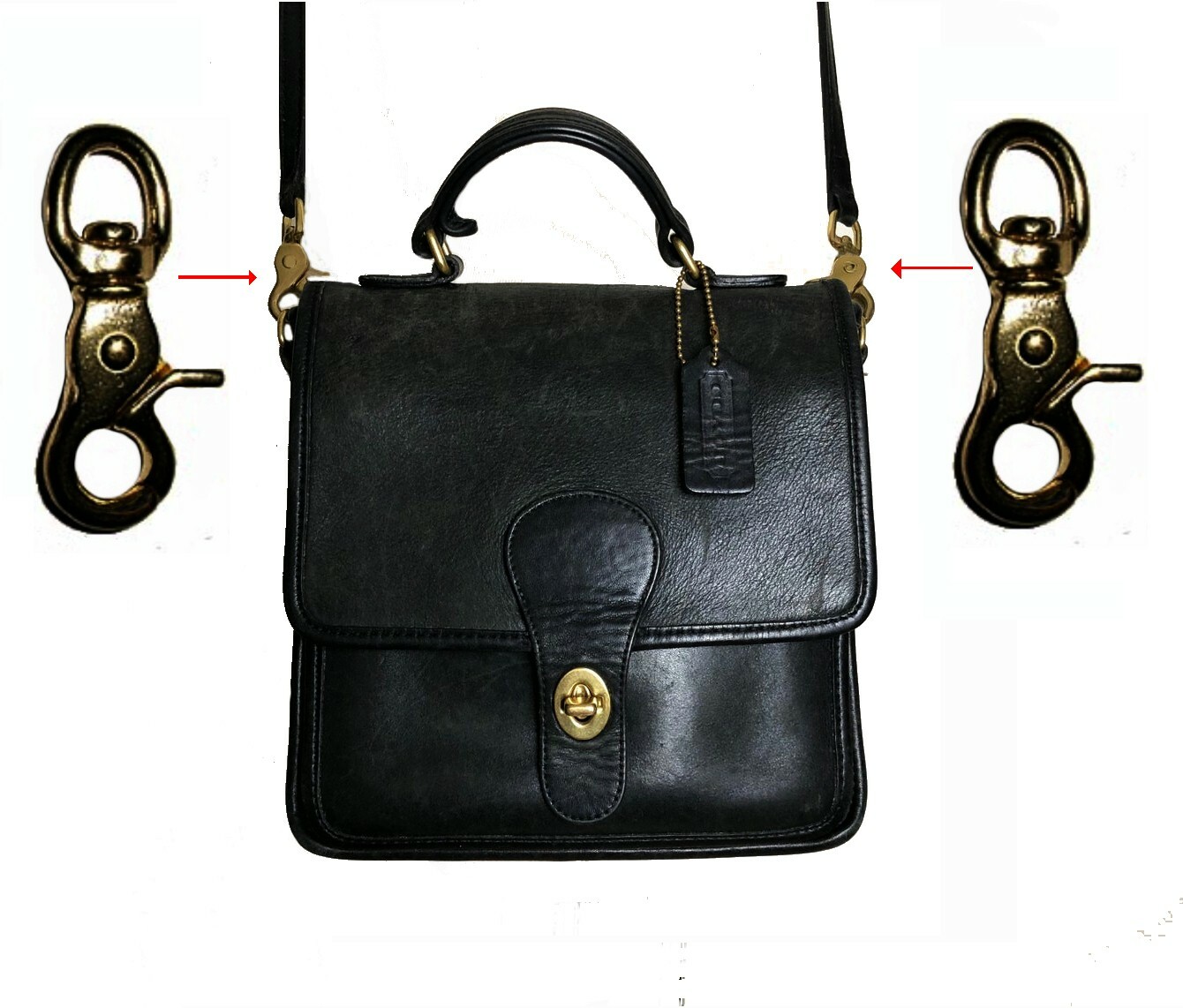 Turn Lock Coach Purse Hand Bag Old Style Replacement Part Solid Brass Finish