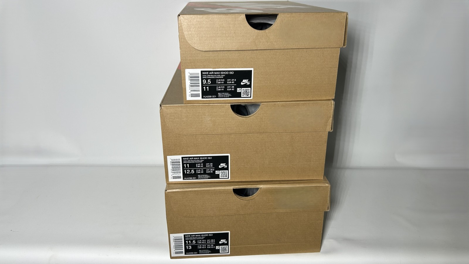 [TARIFF-FREE] Nike SB Air Max Ishod ISO Cool Grey Sz 9-9.5-11 Blk HJ4299-00
