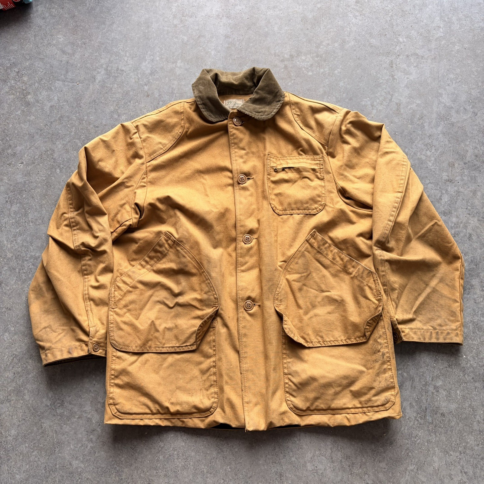 Vintage 40s 50s LL Bean Chore Hunting Barn Jacket Workwear Script Tag Talon Zip