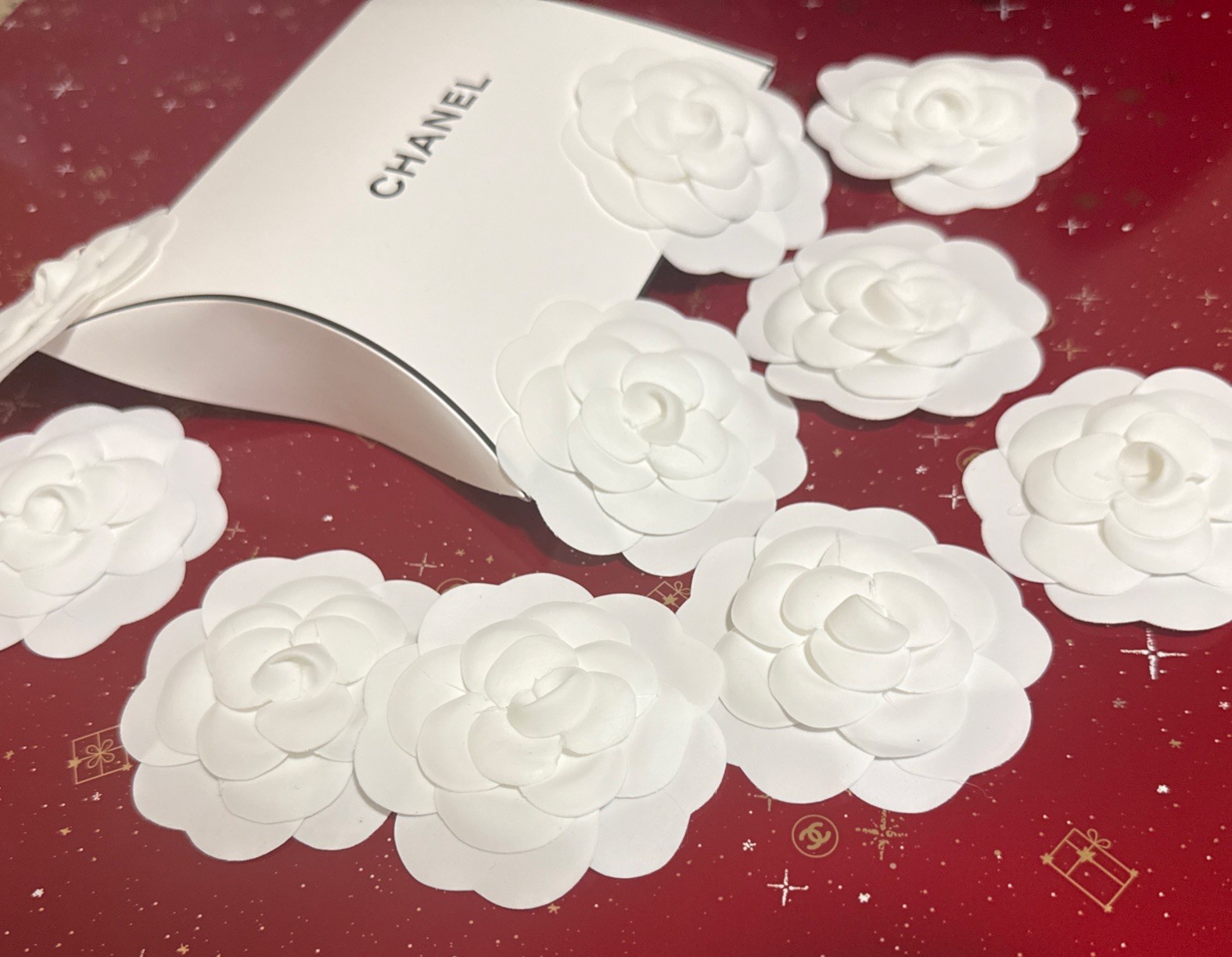 10 X CHANEL Classic White Camellia Flower Stickers