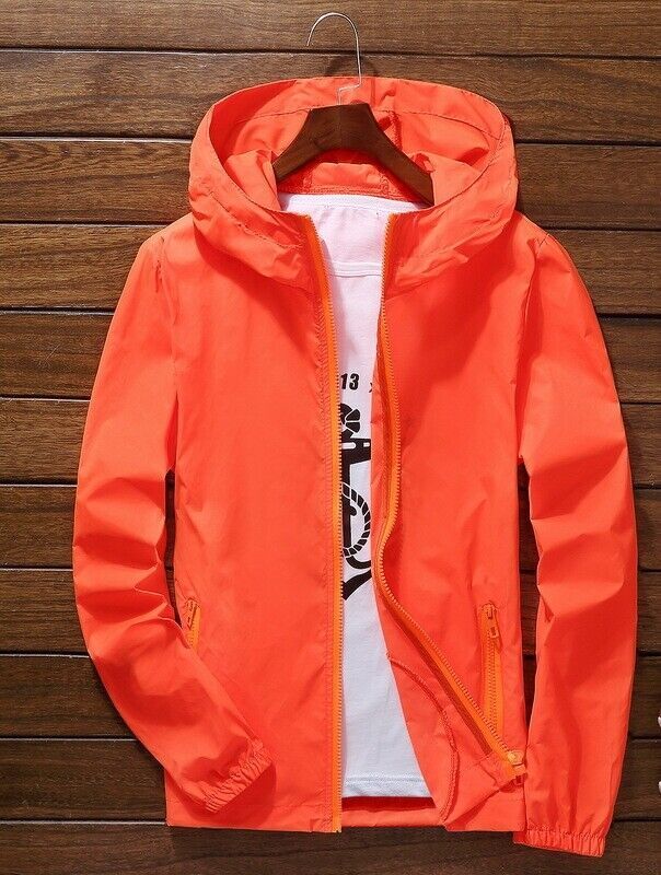 Men‘s Lightweight Windbreaker Hooded Waterproof Rain Jacket Breathable Outwear